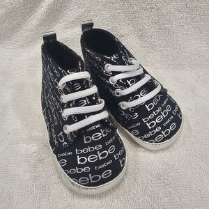 Bebe Baby Black and White Toddler Shoes